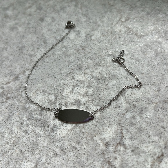 Sterling silver blank name plate bracelet - Picture 2 of 3